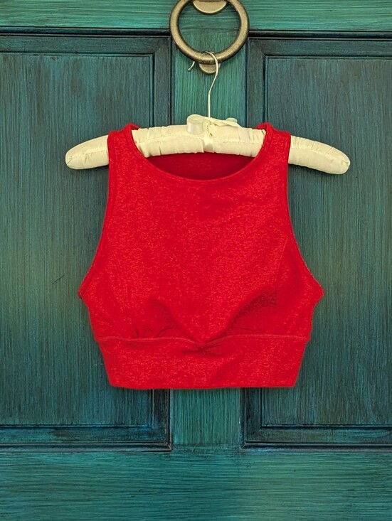JoyLab Tops - JoyLab Red High Neck Racerback Workout Crop Top | Medium